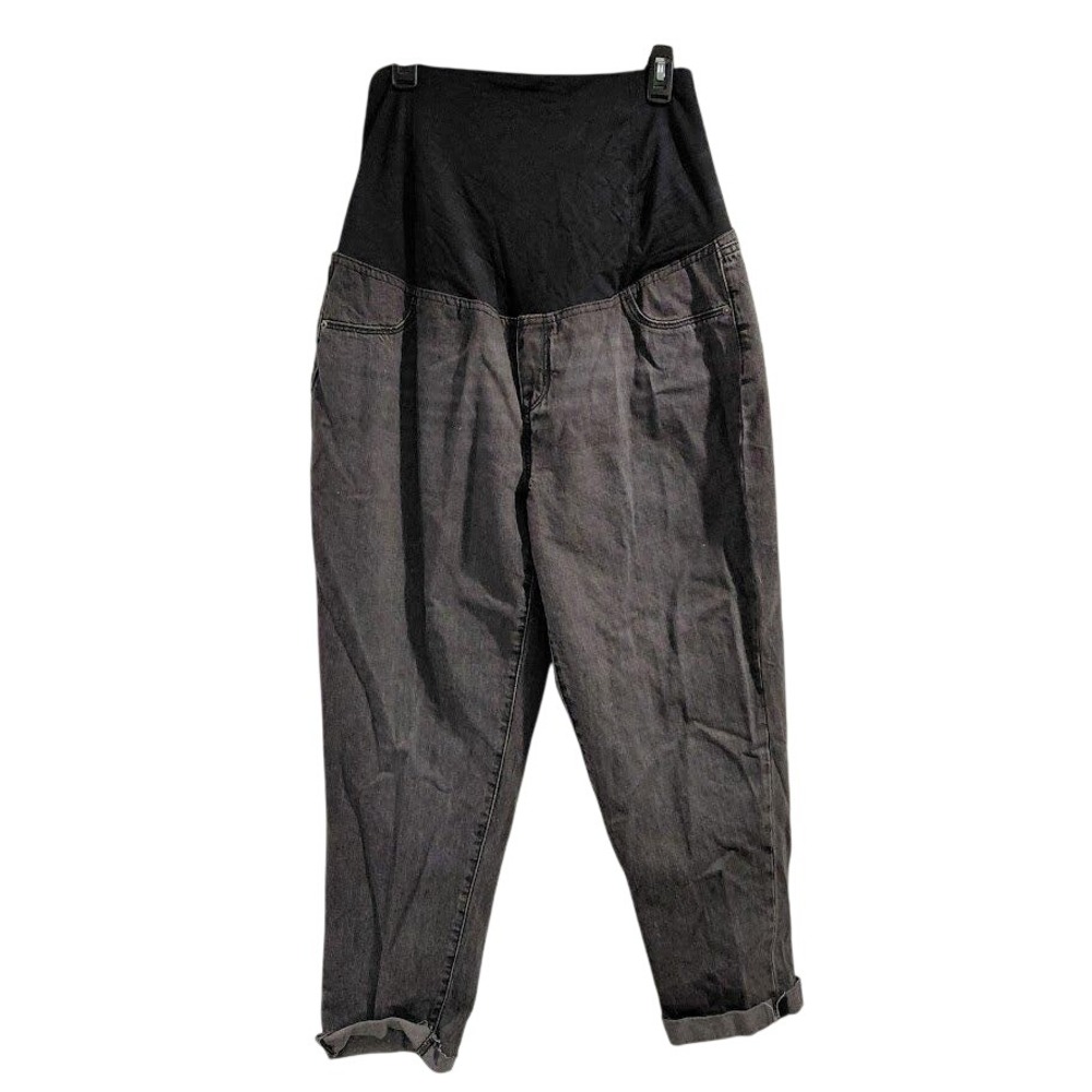 Ingrid & Isabel Maternity Boyfriend Jeans Black Wash Size 14